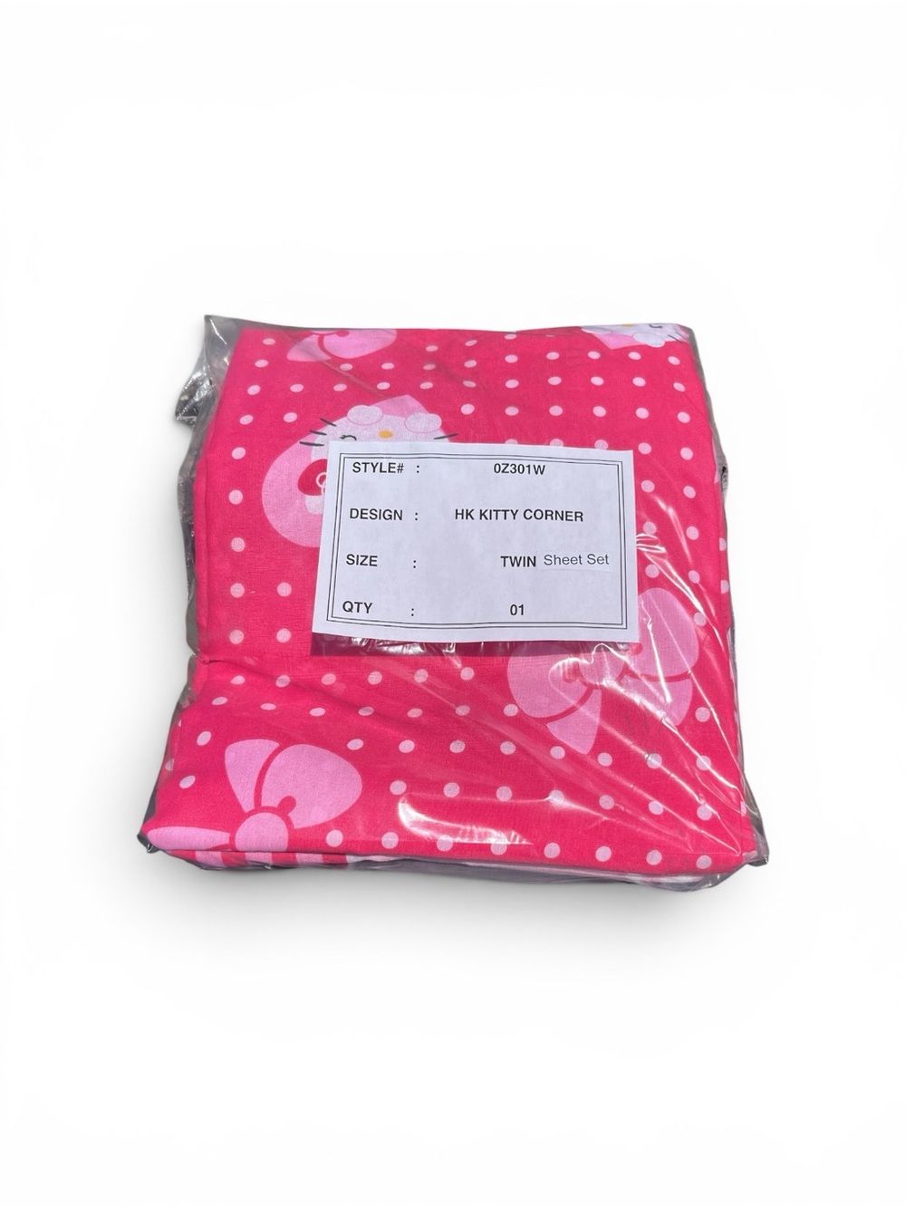 Hello Kitty Pink Polka Dot Twin Sheet Set